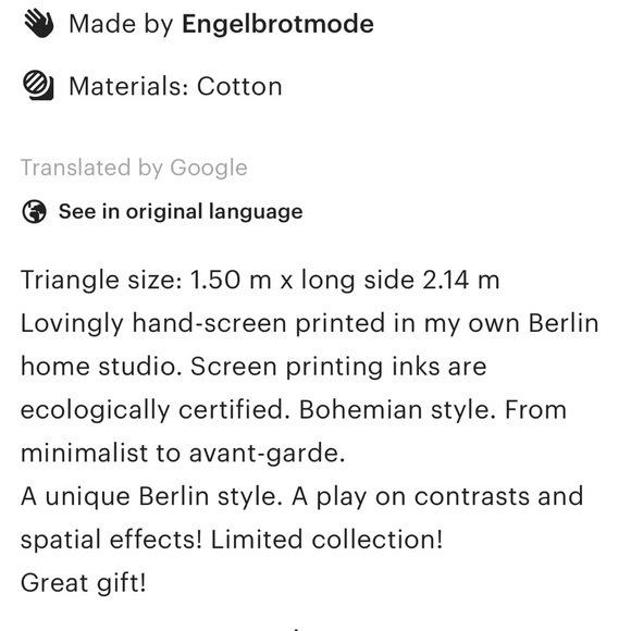 Oversized hand printed fleece triangle scarf - Picture 3 of 8